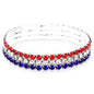 American Flag Red White Blue Crystal Bracelet