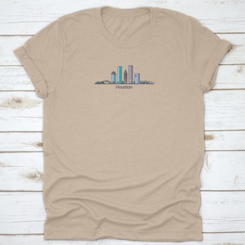 Banner Of Houston City In Flat Line Trendy Style, Houston City Line