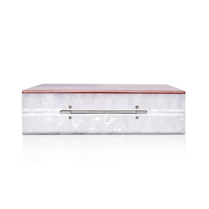 Sparkling American Flag Pearl White Clutch Purse