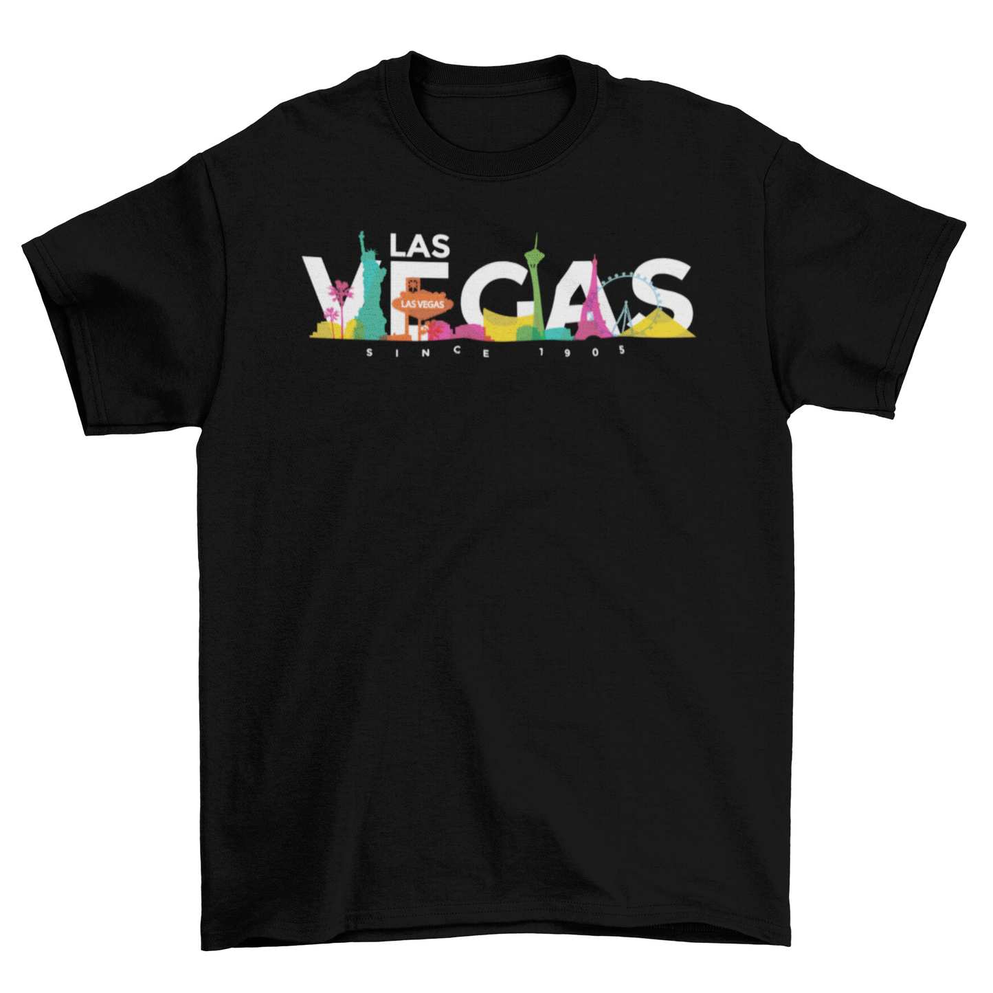 Las Vegas colored skyline t-shirt