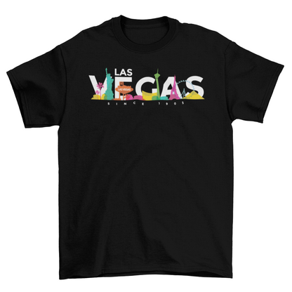 Las Vegas colored skyline t-shirt