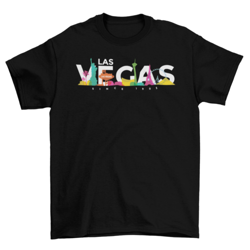 Las Vegas colored skyline t-shirt