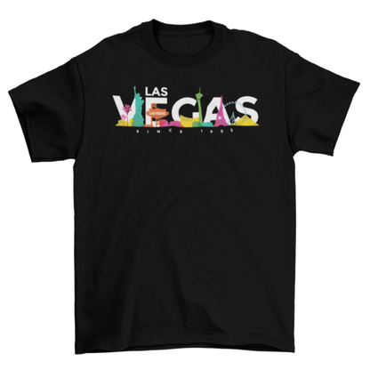 Las Vegas colored skyline t-shirt