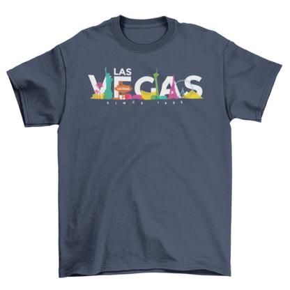 Las Vegas colored skyline t-shirt