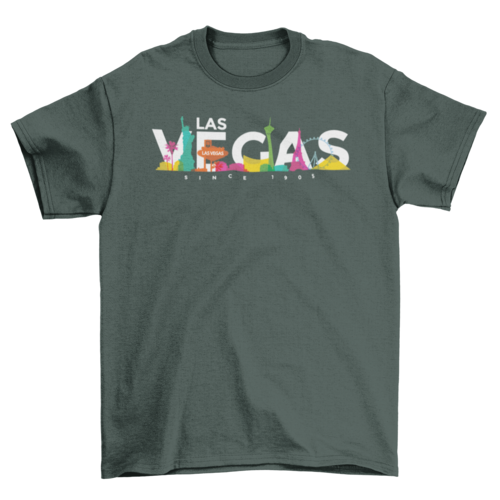 Las Vegas colored skyline t-shirt