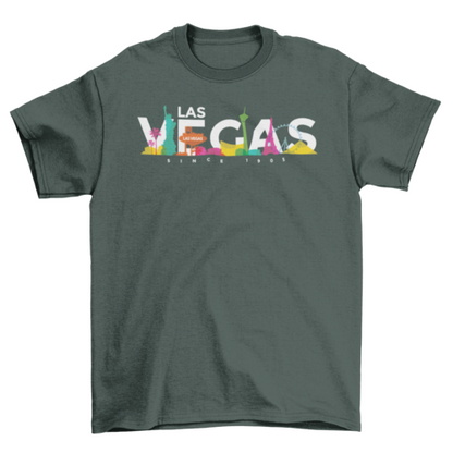 Las Vegas colored skyline t-shirt