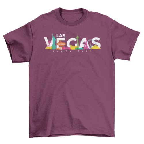 Las Vegas colored skyline t-shirt