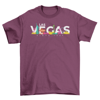 Las Vegas colored skyline t-shirt