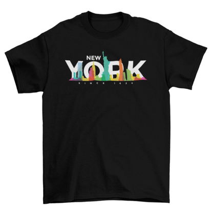 Colorful New York skyline t-shirt
