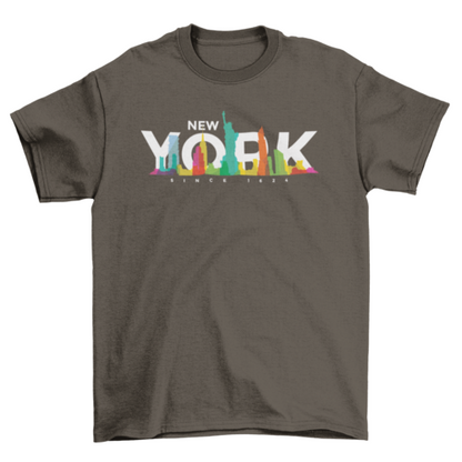 Colorful New York skyline t-shirt