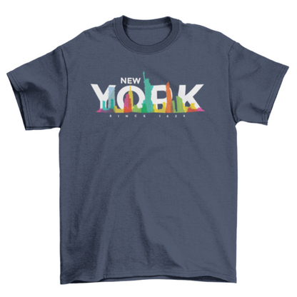 Colorful New York skyline t-shirt