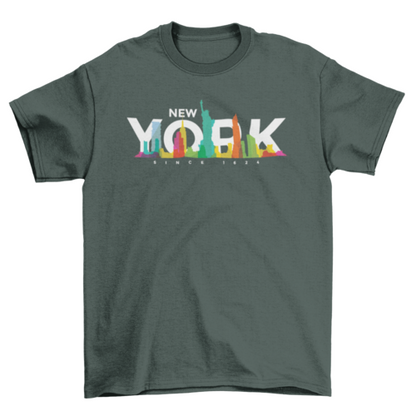 Colorful New York skyline t-shirt