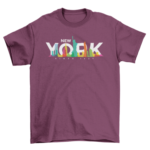 Colorful New York skyline t-shirt