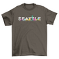 Tourist Travel Seattle United States USA skyline bright colors