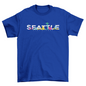 Tourist Travel Seattle United States USA skyline bright colors