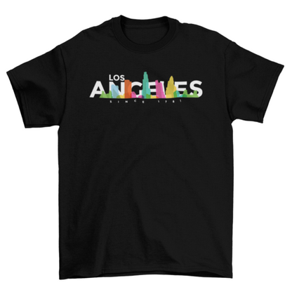 Los Angeles USA United States skyline bright colors Tourist Travel