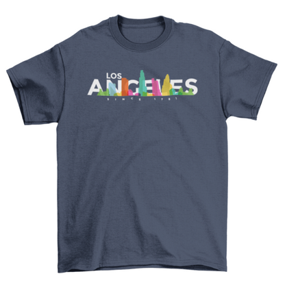 Los Angeles USA United States skyline bright colors Tourist Travel