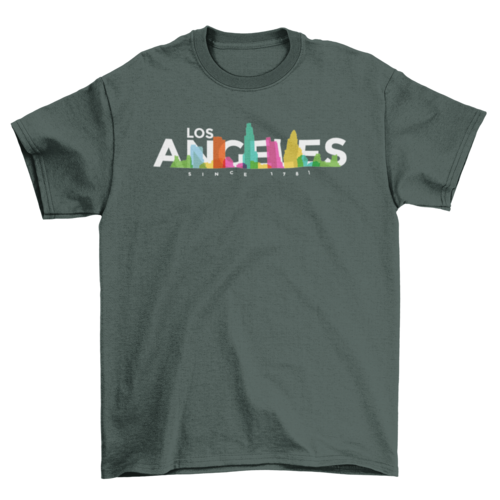 Los Angeles USA United States skyline bright colors Tourist Travel