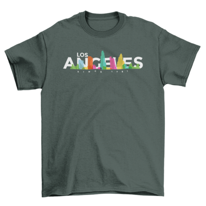 Los Angeles USA United States skyline bright colors Tourist Travel