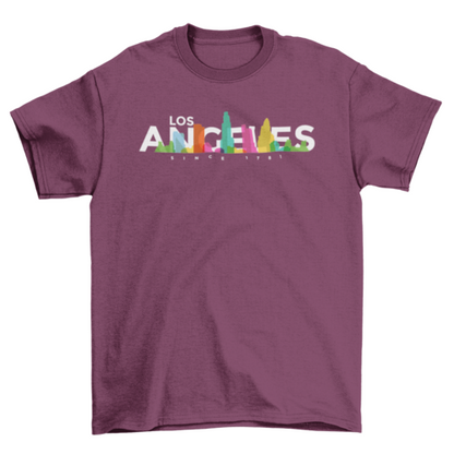 Los Angeles USA United States skyline bright colors Tourist Travel