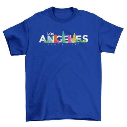 Los Angeles USA United States skyline bright colors Tourist Travel
