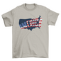 Cool USA Embedded American Flag Map Silhouette Quote America United
