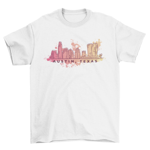Austin Texas Watercolor Skyline T-shirt