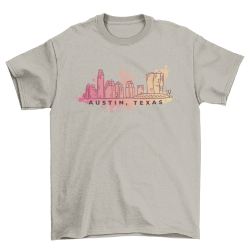 Austin Texas Watercolor Skyline T-shirt