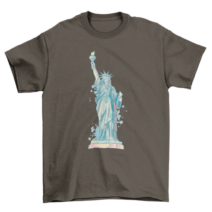 Watercolor statue of liberty t-shirt