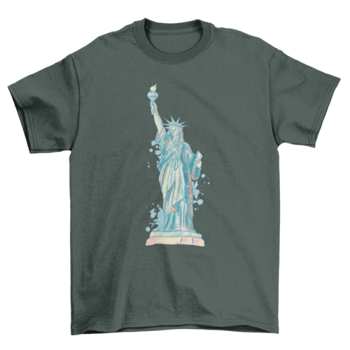 Watercolor statue of liberty t-shirt