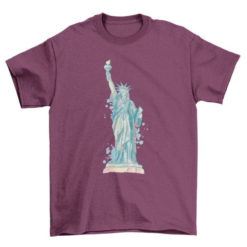 Watercolor statue of liberty t-shirt
