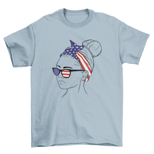 American flag bandana girl t-shirt design