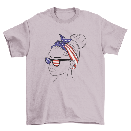 American flag bandana girl t-shirt design