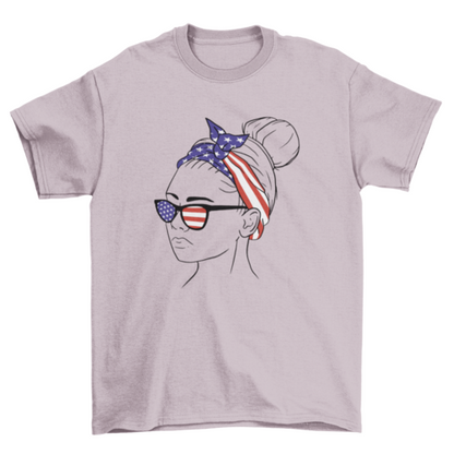 American flag bandana girl t-shirt design