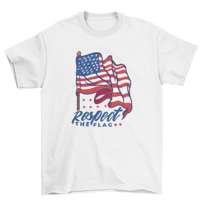 USA american flag waving t-shirt