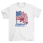 USA american flag waving t-shirt