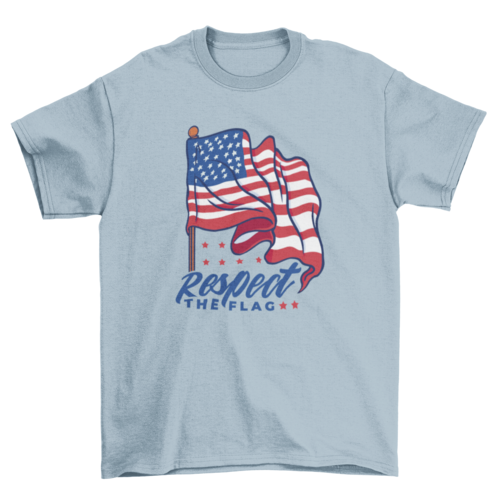 USA american flag waving t-shirt
