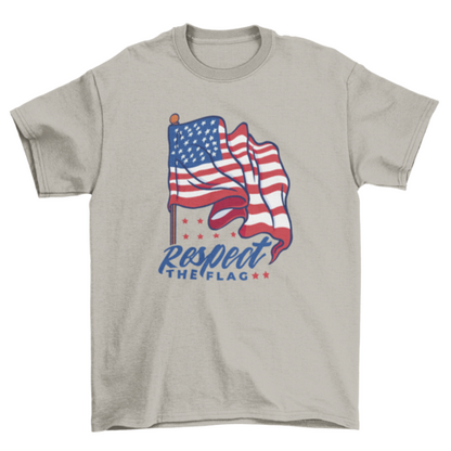 USA american flag waving t-shirt