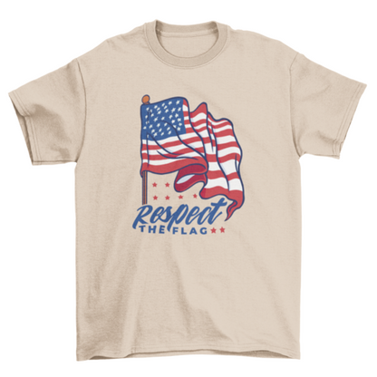 USA american flag waving t-shirt
