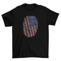 American flag finger print t-shirt