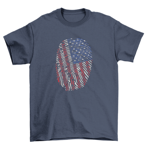 American flag finger print t-shirt
