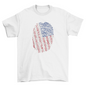 American flag finger print t-shirt