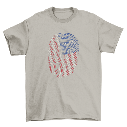 American flag finger print t-shirt