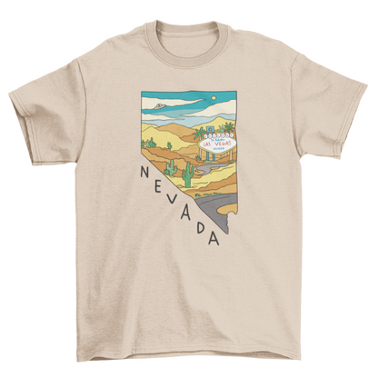 Nevada state landscape t-shirt