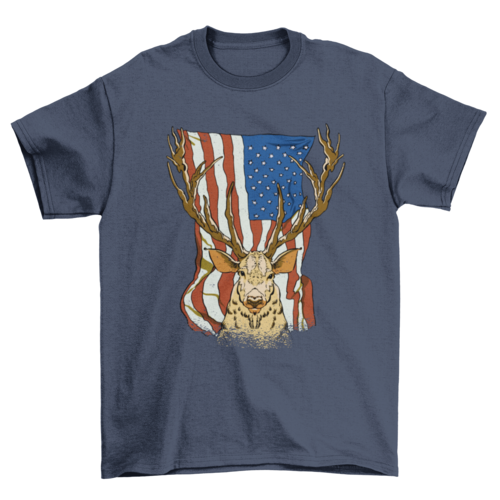 Deer and US flag t-shirt design