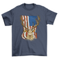 Deer and US flag t-shirt design