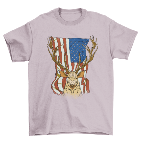 Deer and US flag t-shirt design