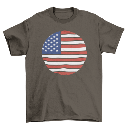 USA flax retro t-shirt