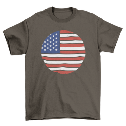 USA flax retro t-shirt