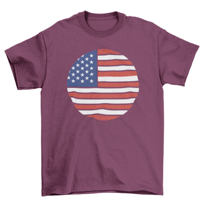 USA flax retro t-shirt